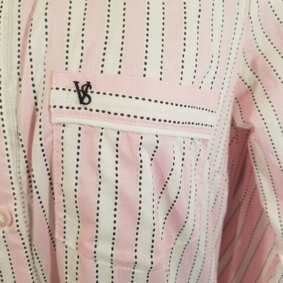 NWOT Victoria’s Secret Pink & White Striped Sleep Shirt Size XS/TP - Picture 2 of 10